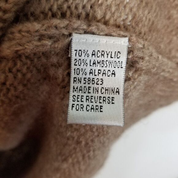 Carducci Women Wool Alpaca Cardigan Sweater Sz M Beige Button Up Long Boho - Picture 8 of 8